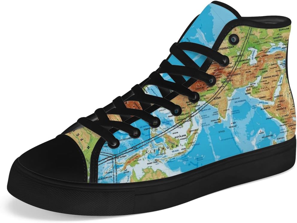 Кеды Chebing для мужчин и женщин с высоким верхом с картой мира, высокие кеды на шнуровке, повседневная обувь, синий
Кеды Chebing для мужчин и женщин с высоким верхом с картой мира, высокие кеды на шнуровке, повседневная обувь, синий
