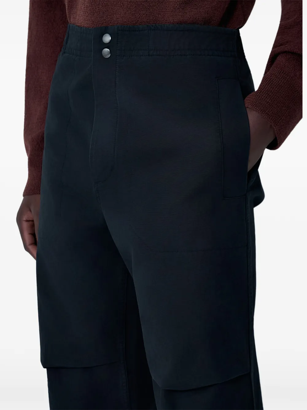 Брюки с эластичным поясом и кнопками Mhl By Margaret Howell, черный
Брюки с эластичным поясом и кнопками Mhl By Margaret Howell, черный