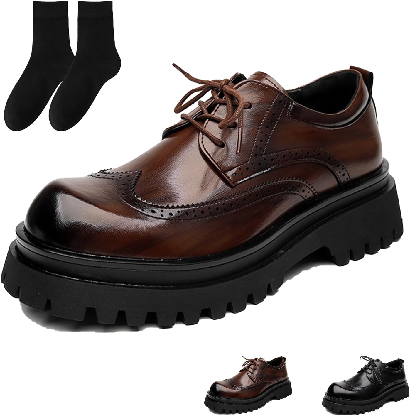 Мужские туфли на платформе с крыльями-броугами, массивные лоферы с крыльями, оксфорды на шнуровке для деловой одежды и работы в офисе Generic, коричневый
Мужские туфли на платформе с крыльями-броугами, массивные лоферы с крыльями, оксфорды на шнуровке для деловой одежды и работы в офисе Generic, коричневый