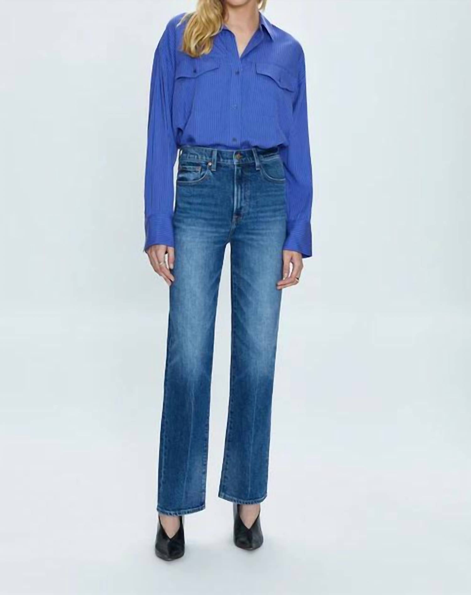 Кэсси высокие прямые джинсы в темном винтажном стиле PISTOLA, Dark Vintage
Кэсси высокие прямые джинсы в темном винтажном стиле PISTOLA, Dark Vintage