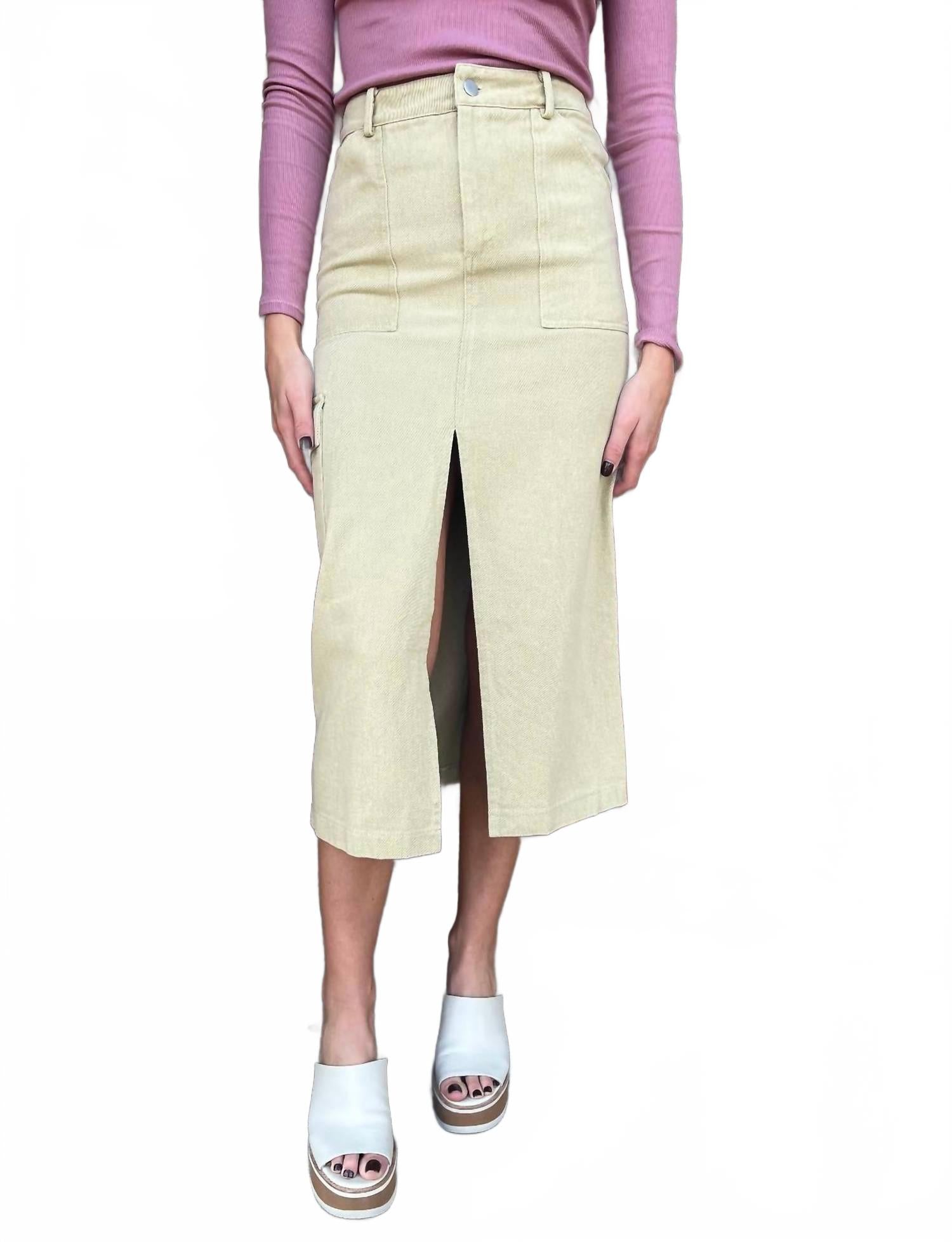 Инди Карго Джинсовая юбка в цвете хаки PAPERMOON 
Инди Карго Джинсовая юбка в цвете хаки PAPERMOON