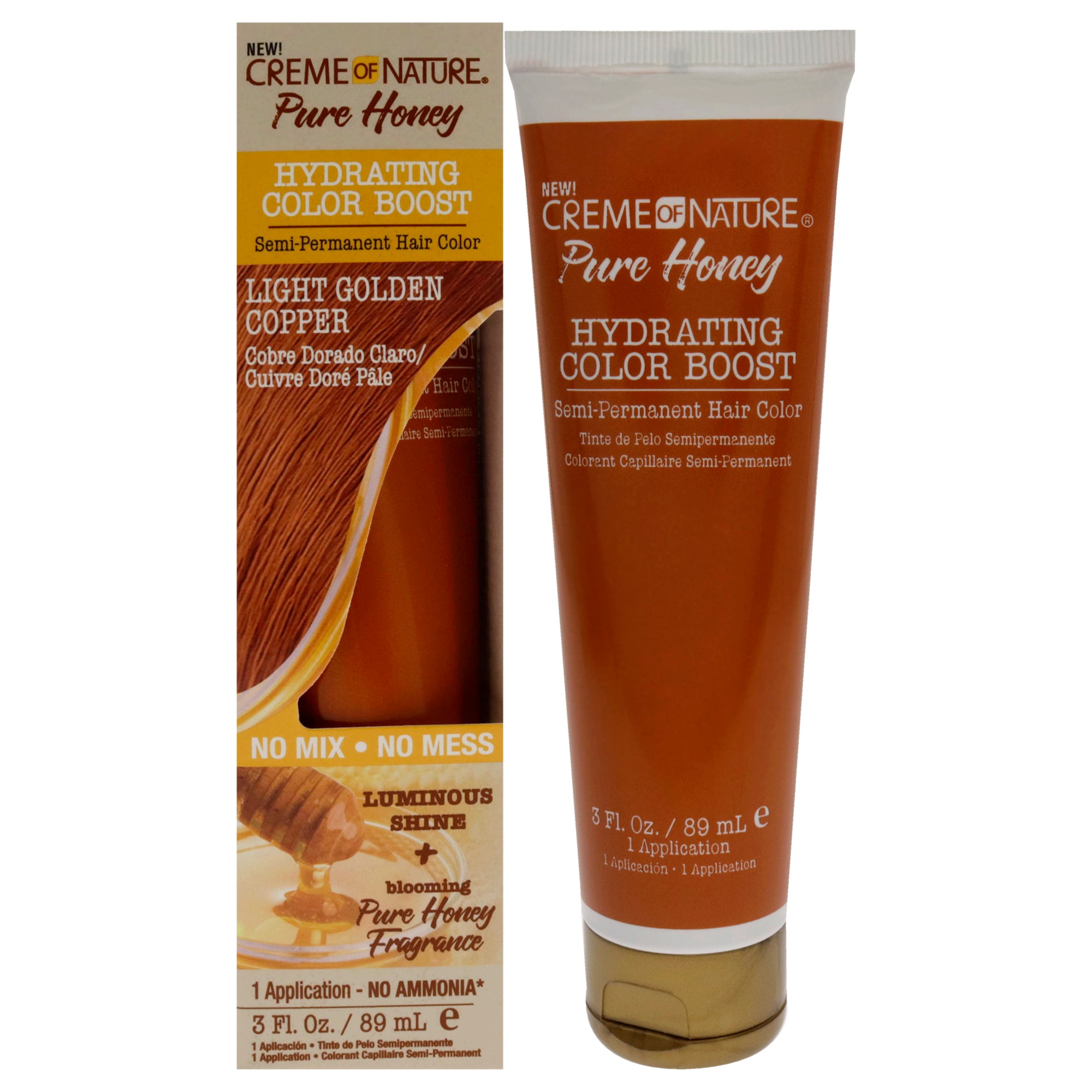 Полуперманентная краска для волос Pure Honey Hydrating Color Boost - светло-золотисто-медный оттенок от Creme of Nature, подходит для мужчин и женщин - 85 г (3 унции), прозрачный
Полуперманентная краска для волос Pure Honey Hydrating Color Boost - светло-золотисто-медный оттенок от Creme of Nature, подходит для мужчин и женщин - 85 г (3 унции), прозрачный