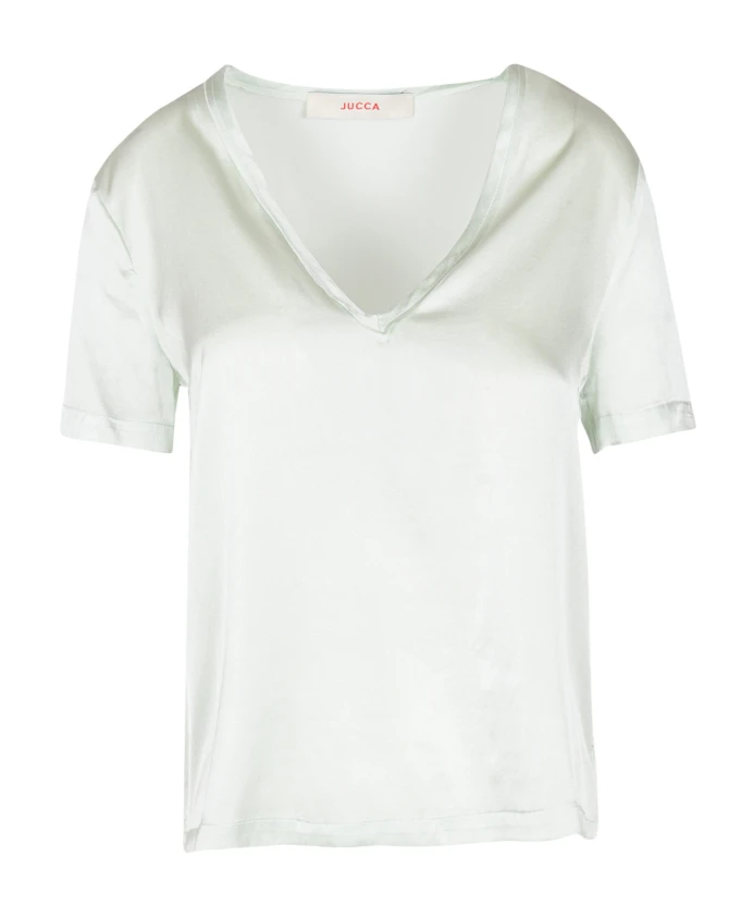 Шелковая футболка с V-образным вырезом Jucca, серый
Шелковая футболка с V-образным вырезом Jucca, серый