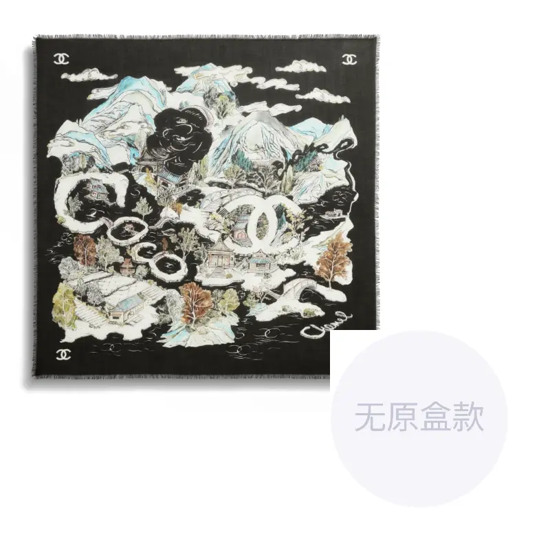 CHANEL Шелковый шарф Women's Black, Black 
CHANEL Шелковый шарф Women's Black, Black