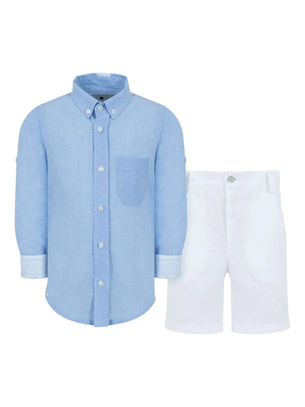 Льняной комплект из рубашки и шортов Lapin House, белый
Льняной комплект из рубашки и шортов Lapin House, белый