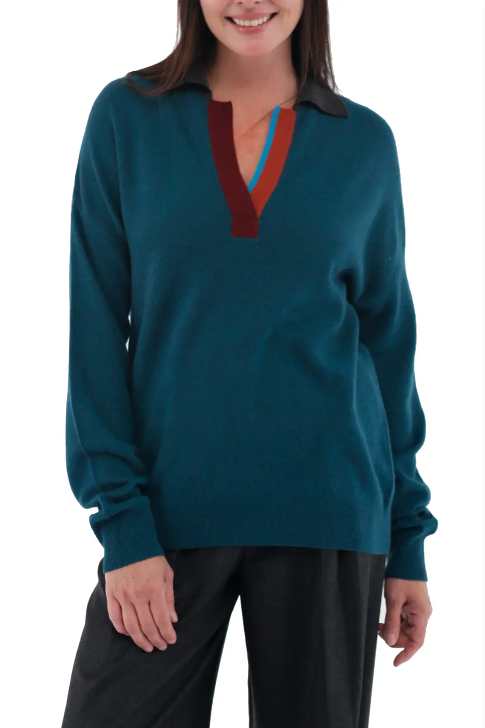 Кашемировая поло-рубашка с длинными рукавами и контрастным рисунком InCashmere, topaz combo
Кашемировая поло-рубашка с длинными рукавами и контрастным рисунком InCashmere, topaz combo