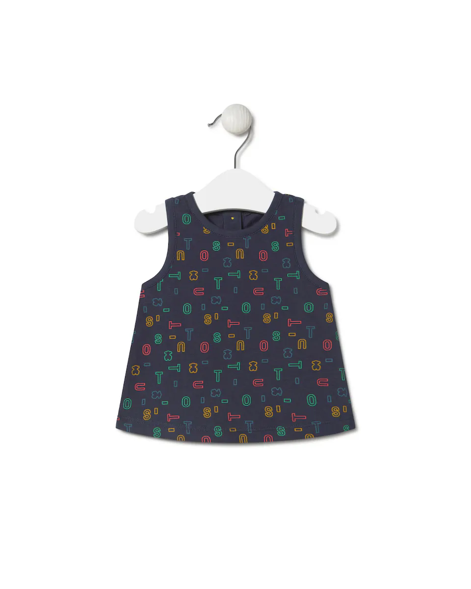 Хлопковая футболка для девочки с разноцветными буквами логотипа Tous, темно-синий
Хлопковая футболка для девочки с разноцветными буквами логотипа Tous, темно-синий