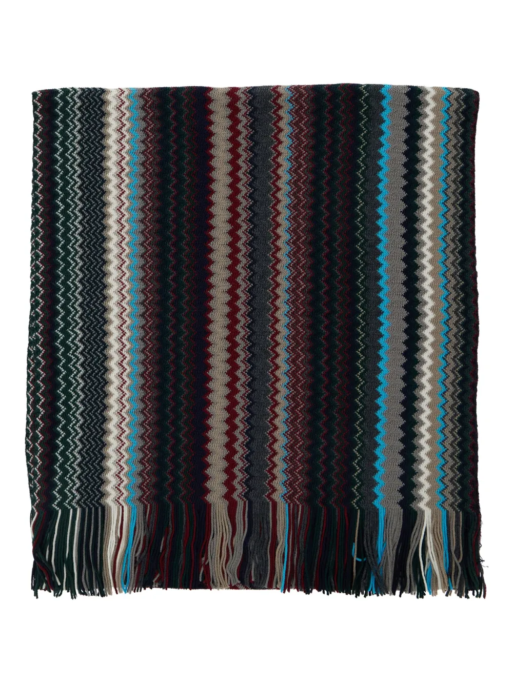 Шарф с бахромой и зигзагообразным узором Missoni, черный 
Шарф с бахромой и зигзагообразным узором Missoni, черный