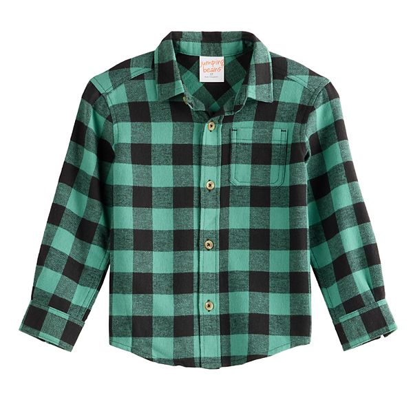 Детская фланелевая рубашка на пуговицах для мальчика Jumping Beans, Green Buffalo Plaid
Детская фланелевая рубашка на пуговицах для мальчика Jumping Beans, Green Buffalo Plaid