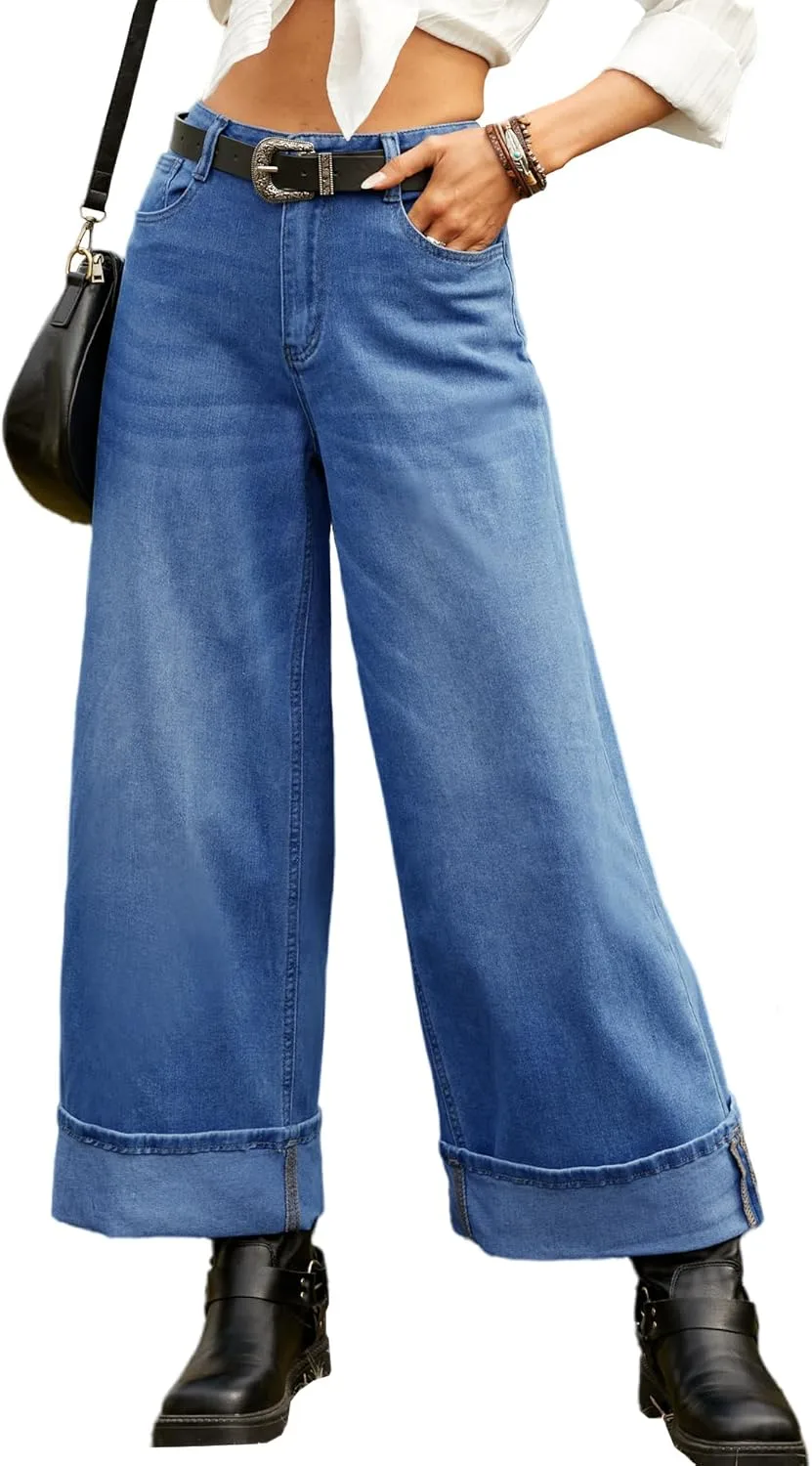 Женские джинсы прямого кроя с высокой талией и широкими штанинами Flvsun
Женские джинсы прямого кроя с высокой талией и широкими штанинами Flvsun