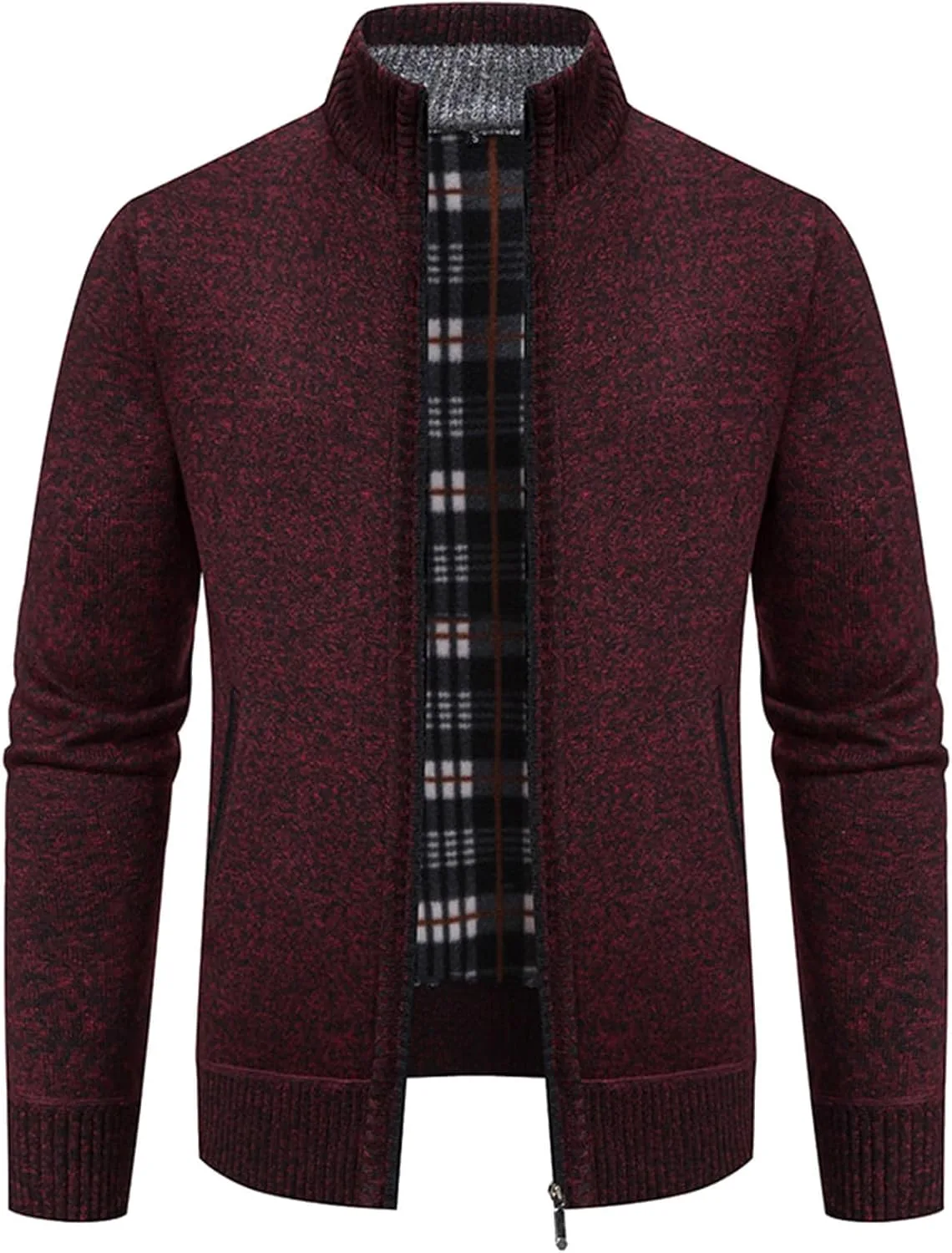 Кардиган для мужчин Ribbed Knitted с воротником стойкой и молнией
Кардиган для мужчин Ribbed Knitted с воротником стойкой и молнией