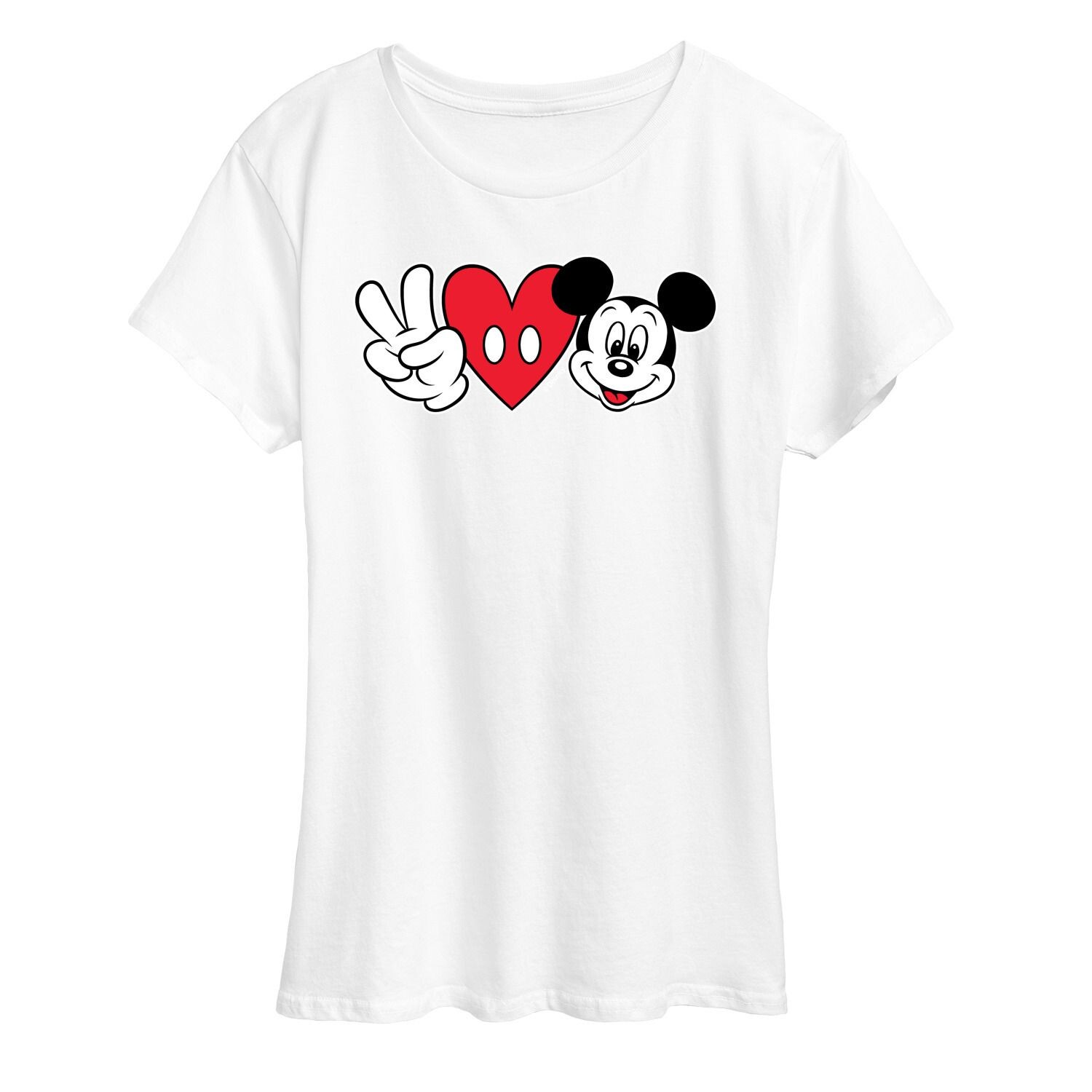 Женская футболка с рисунком Микки Мауса Disney «Peace Love» Licensed Character, белый
Женская футболка с рисунком Микки Мауса Disney «Peace Love» Licensed Character, белый