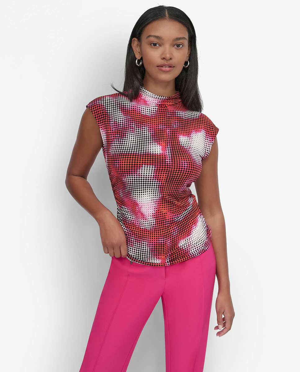 Женский топ с собранной тканью и горловиной с воронкой DKNY, фуксия
Женский топ с собранной тканью и горловиной с воронкой DKNY, фуксия