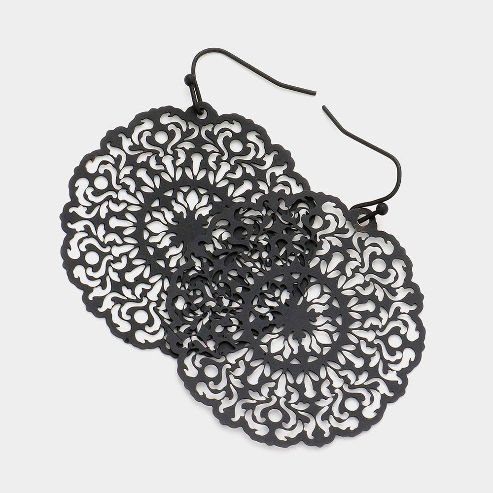 Филигранные латунные металлические серьги-подвески Fashnzfab, черный
Филигранные латунные металлические серьги-подвески Fashnzfab, черный
