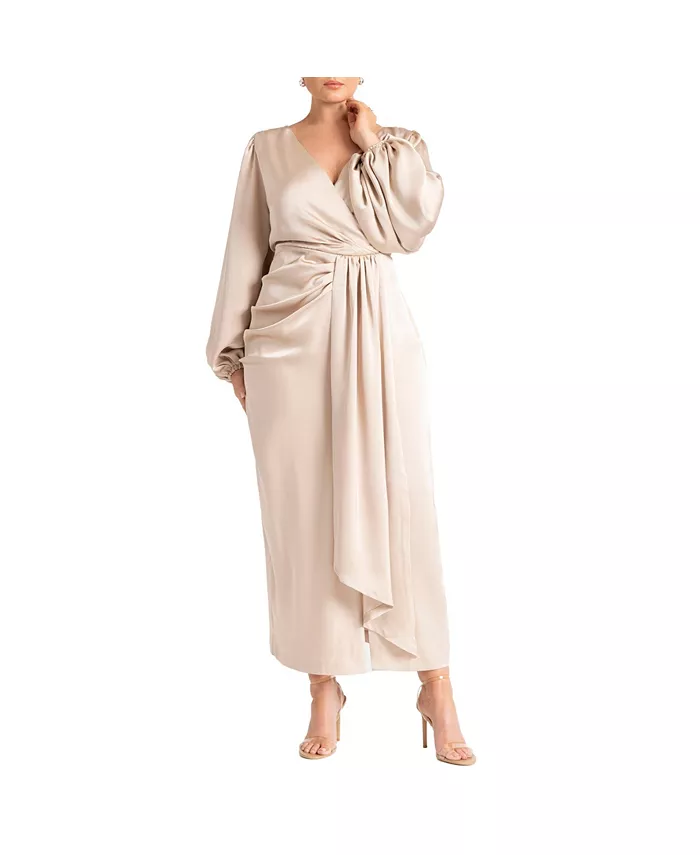 Женское платье с плиссированной юбкой и пышными рукавами из сатина ELOQUII, коричневый/бежевый
Женское платье с плиссированной юбкой и пышными рукавами из сатина ELOQUII, коричневый/бежевый