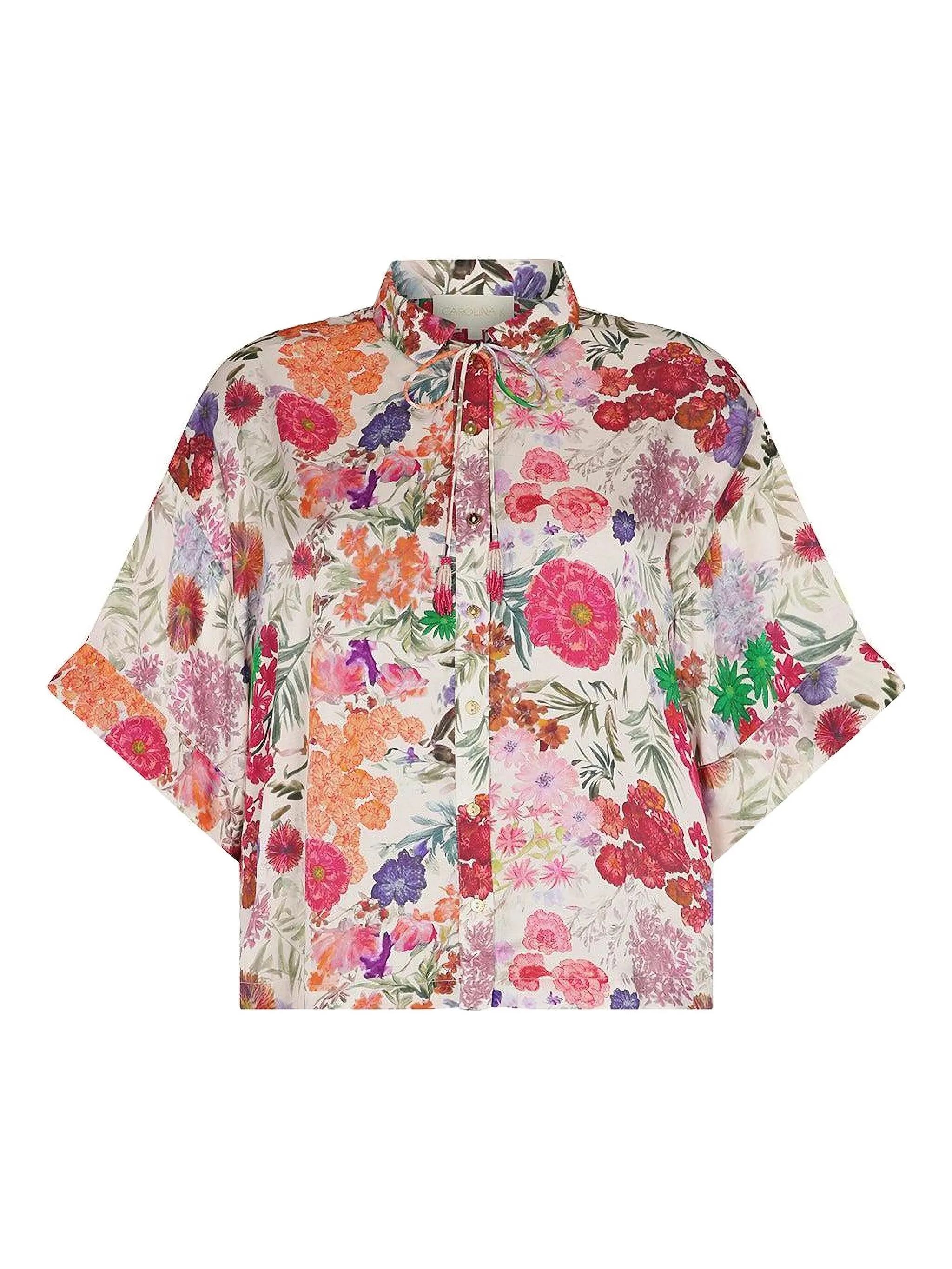 Блузка с кисточками и цветочным принтом Carolina K, бежевый
Блузка с кисточками и цветочным принтом Carolina K, бежевый