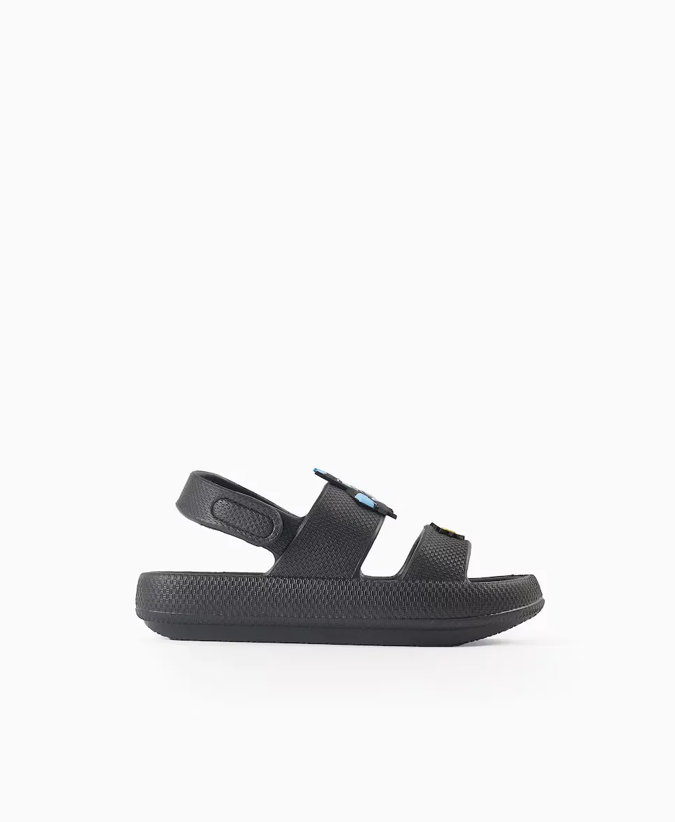 Легкие резиновые сандалии для мальчиков с мотивом Бэтмена Zippy, черный 
Легкие резиновые сандалии для мальчиков с мотивом Бэтмена Zippy, черный