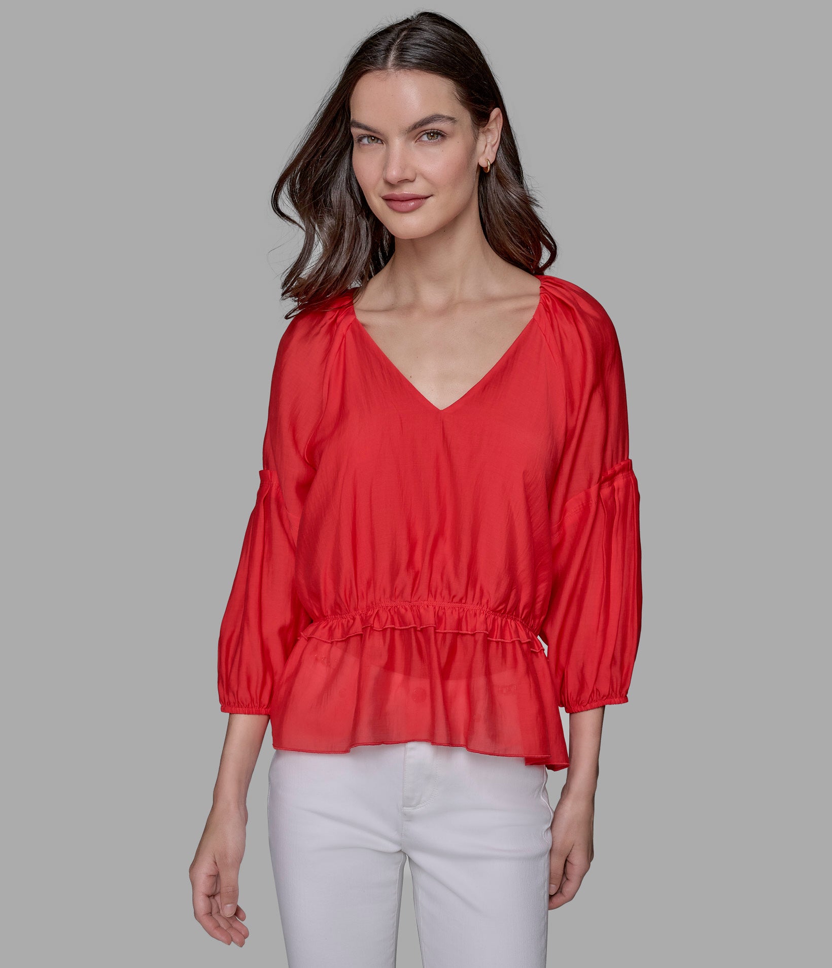 Струящийся топ с баской KARL LAGERFELD PARIS, красный
Струящийся топ с баской KARL LAGERFELD PARIS, красный