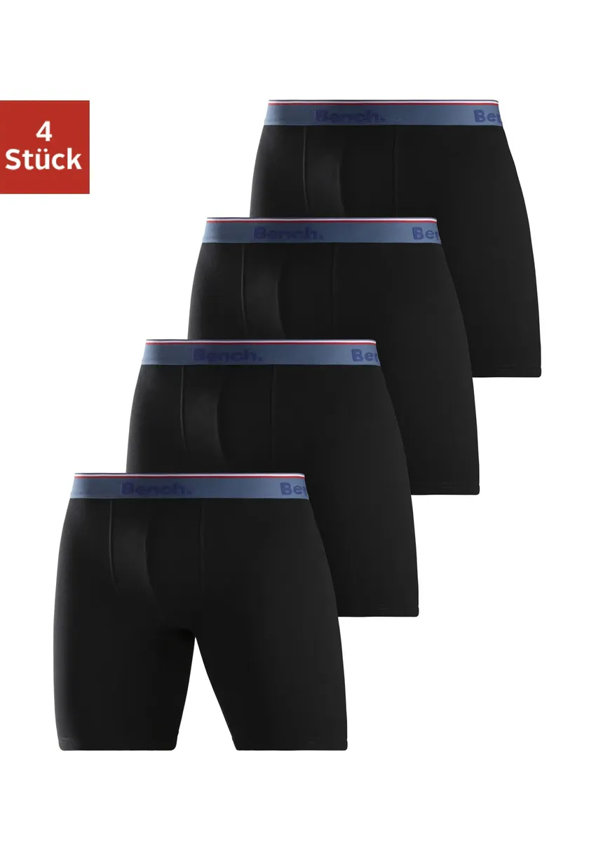 Bench Длинные боксеры (4 шт. в упаковке) с узкими полосками на тканом поясе с логотипом, черный
Bench Длинные боксеры (4 шт. в упаковке) с узкими полосками на тканом поясе с логотипом, черный