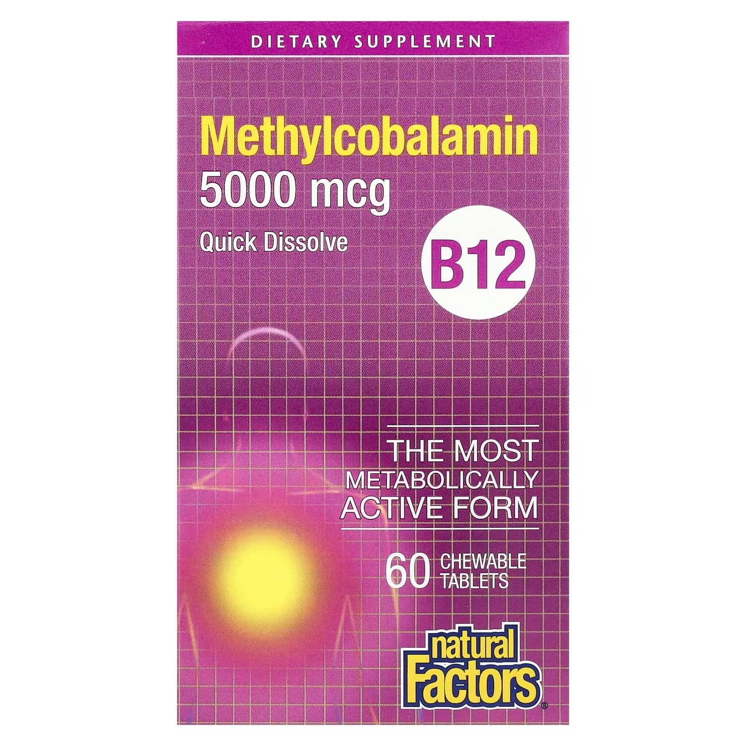 Витамин B12 метилкобаламин Natural Factors 5000 мкг, 60 жевательных таблеток
Витамин B12 метилкобаламин Natural Factors 5000 мкг, 60 жевательных таблеток