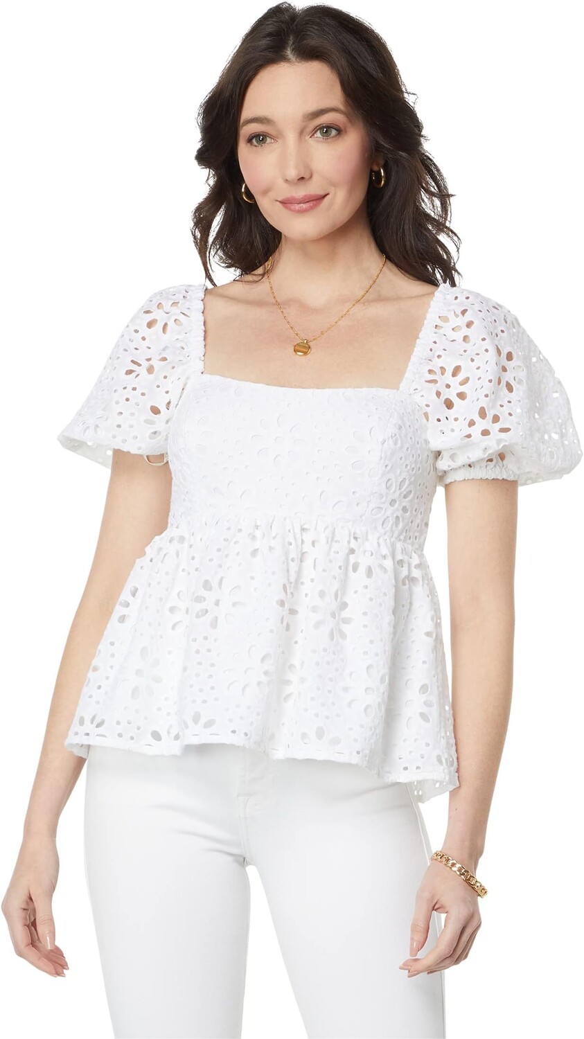 Топ Lilly Pulitzer Kay Short Sleeve Eyelet Top, цвет Resort White Funflower Eyelet
Топ Lilly Pulitzer Kay Short Sleeve Eyelet Top, цвет Resort White Funflower Eyelet