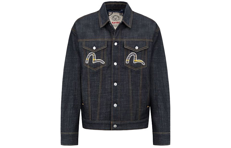 Джинсовая куртка мужская джинсовая синяя Evisu, синий 
Джинсовая куртка мужская джинсовая синяя Evisu, синий