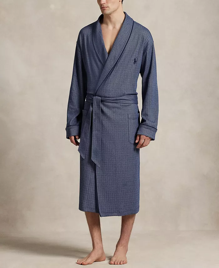 Мужской халат с жаккардовым узором "елочка" Polo Ralph Lauren, синий
Мужской халат с жаккардовым узором "елочка" Polo Ralph Lauren, синий