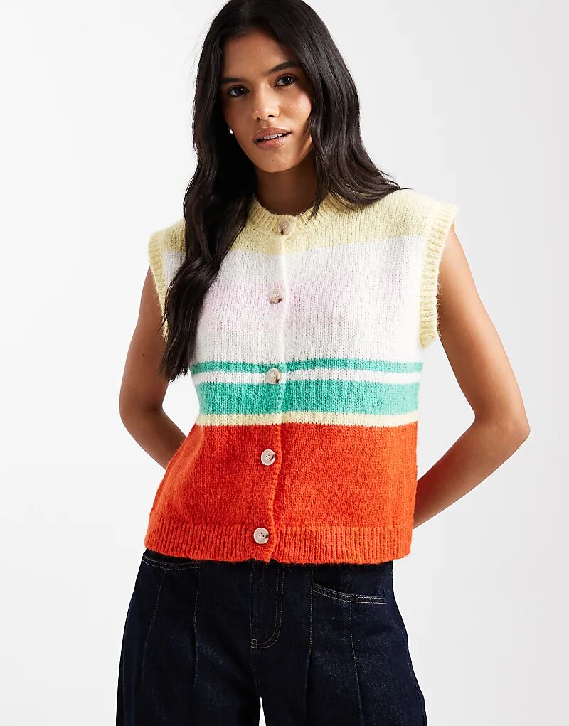 Жилет в полоску в стиле ретро, многоцветный
Жилет в полоску в стиле ретро, многоцветный