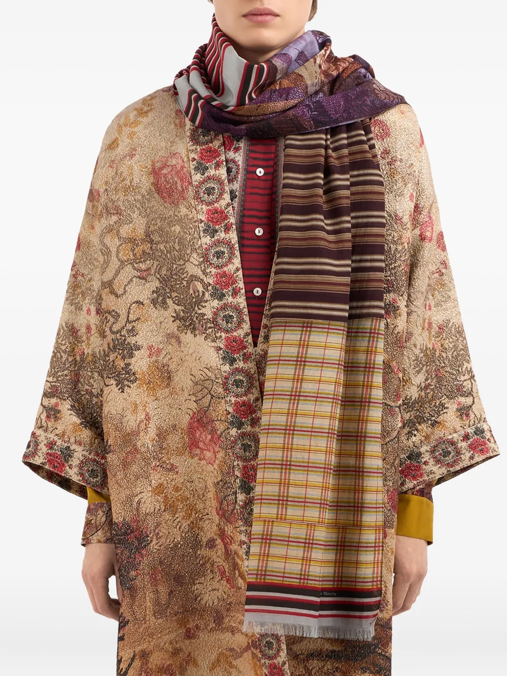 Полосатый шарф в технике пэчворк Pierre-Louis Mascia, коричневый
Полосатый шарф в технике пэчворк Pierre-Louis Mascia, коричневый