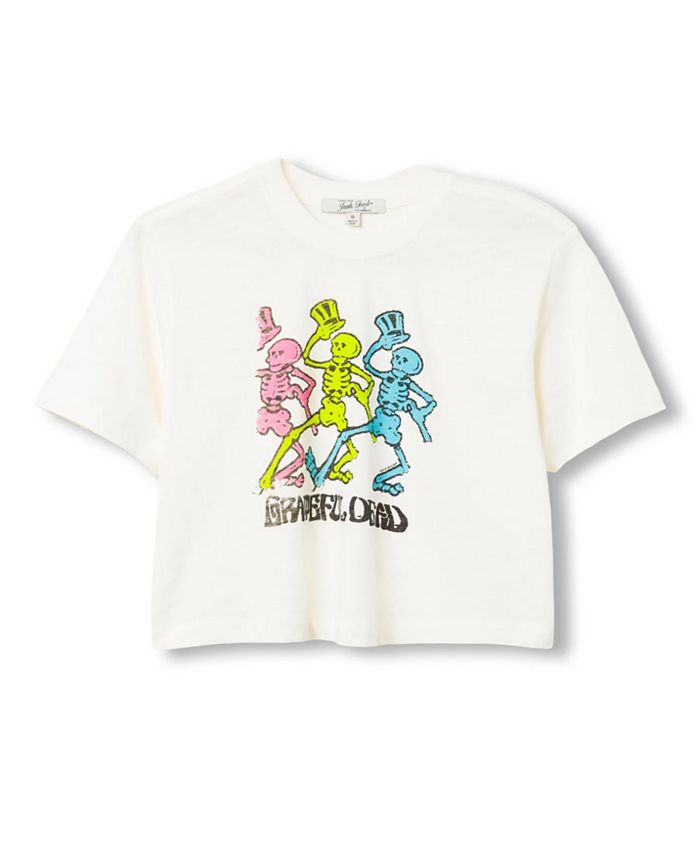 Женская укороченная футболка с круглым вырезом и принтом "Танцующие скелеты" Grateful Dead Junk Food Clothing, белый
Женская укороченная футболка с круглым вырезом и принтом "Танцующие скелеты" Grateful Dead Junk Food Clothing, белый