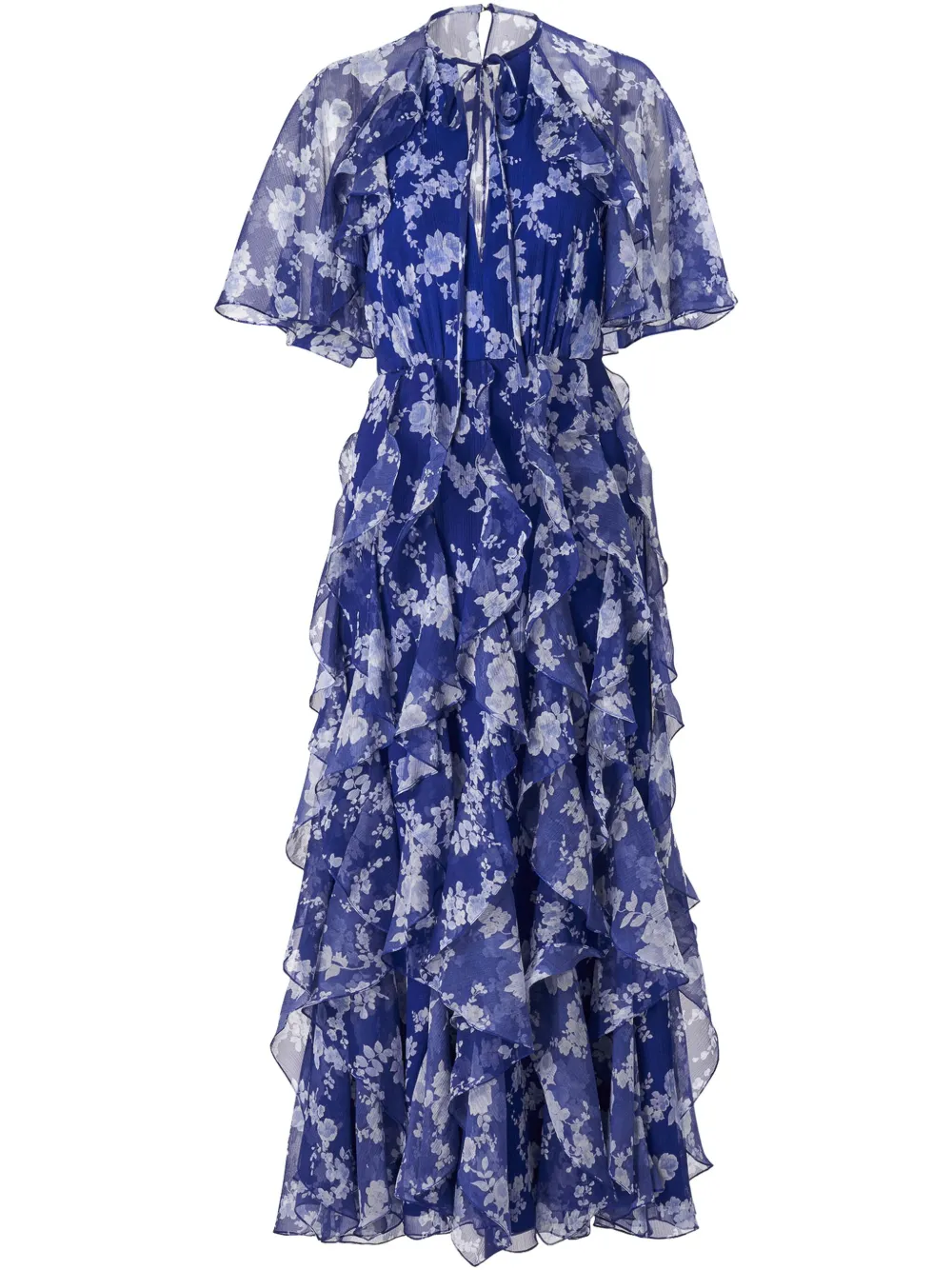 Шелковое платье с оборками и цветочным принтом Carolina Herrera, синий
Шелковое платье с оборками и цветочным принтом Carolina Herrera, синий