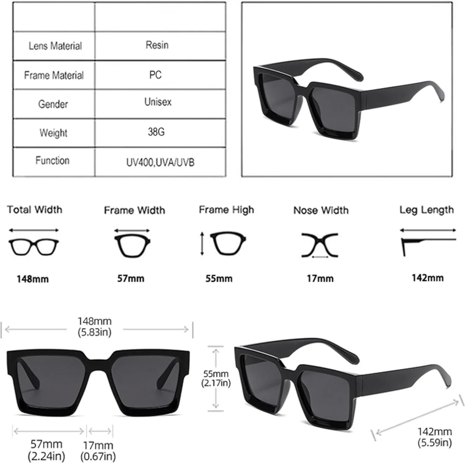 Солнцезащитные очки с защитой UV400 | Женские, увеличенного размера, прозрачные, градиентные, для занятий спортом на открытом воздухе и вождения DSVIGF, Black Gray
Солнцезащитные очки с защитой UV400 | Женские, увеличенного размера, прозрачные, градиентные, для занятий спортом на открытом воздухе и вождения DSVIGF, Black Gray