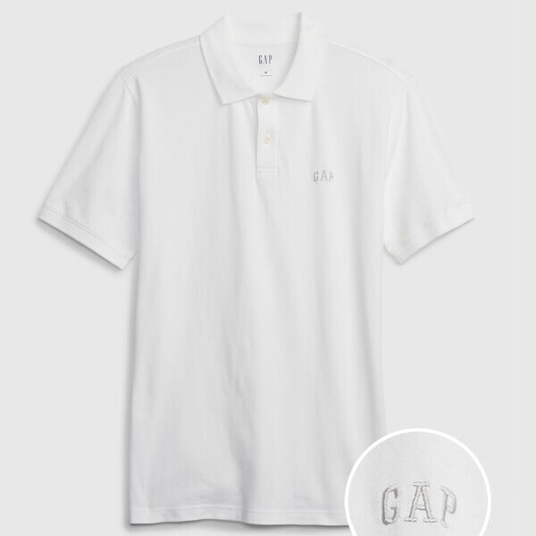 Рубашка-Поло из пике с вышитым логотипом Gap, белый
Рубашка-Поло из пике с вышитым логотипом Gap, белый