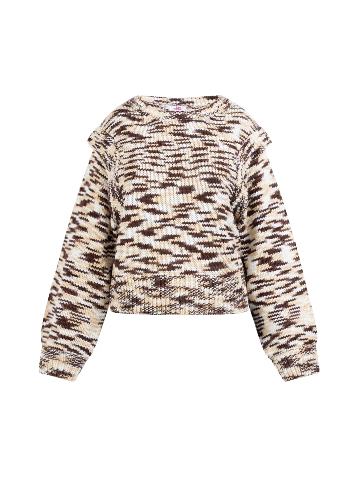 Женский вязаный свитер коричневого цвета с разноцветными вставками myMo
Женский вязаный свитер коричневого цвета с разноцветными вставками myMo