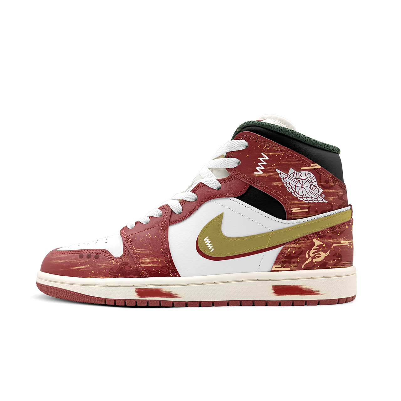 Jordan Air 1 Mid top Vintage баскетбольные кроссовки Unisex красные белые золотые
Jordan Air 1 Mid top Vintage баскетбольные кроссовки Unisex красные белые золотые