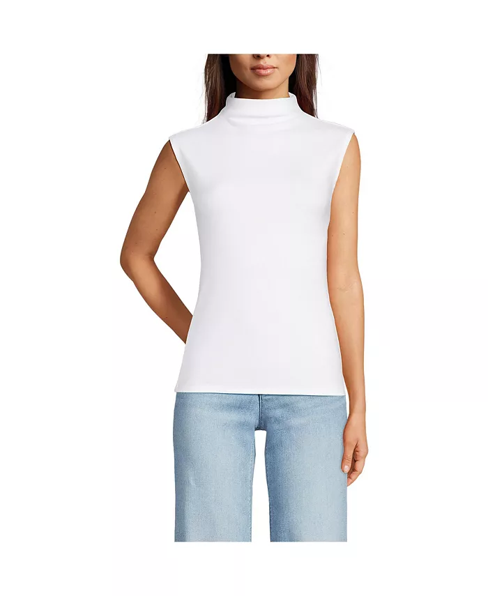 Женский облегающий топ с драпировкой, воротником-воронкой и короткими рукавами-кап Lands' End, белый
Женский облегающий топ с драпировкой, воротником-воронкой и короткими рукавами-кап Lands' End, белый