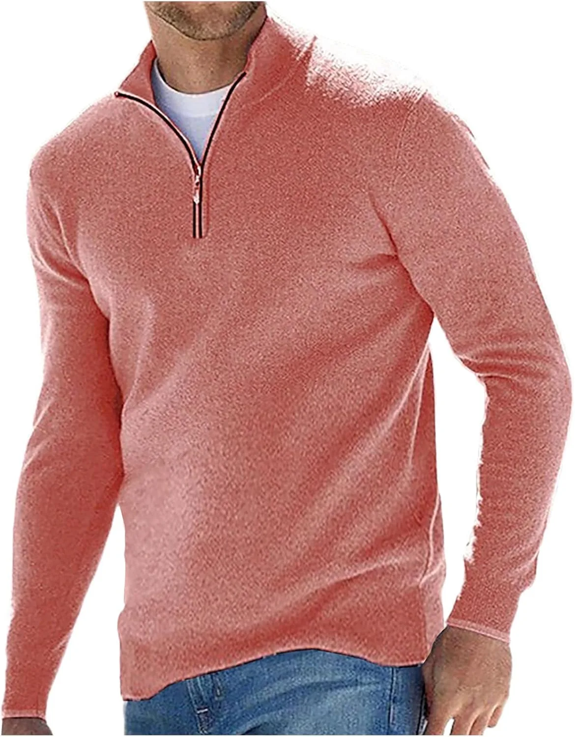 Мужской свитер с четвертью молнии Slim Fit легкий вязаный с воротником стойкой
Мужской свитер с четвертью молнии Slim Fit легкий вязаный с воротником стойкой