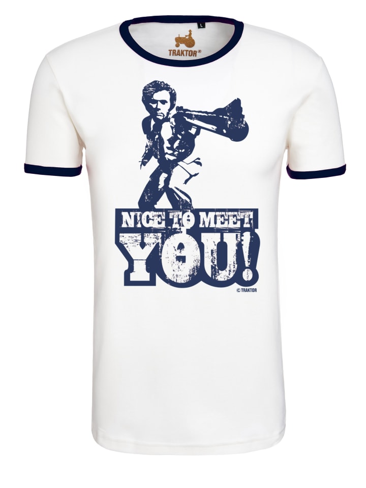 Футболка Dirty Harry - Nice To Meet You в цвете старый белый-темно-синий Logoshirt
Футболка Dirty Harry - Nice To Meet You в цвете старый белый-темно-синий Logoshirt