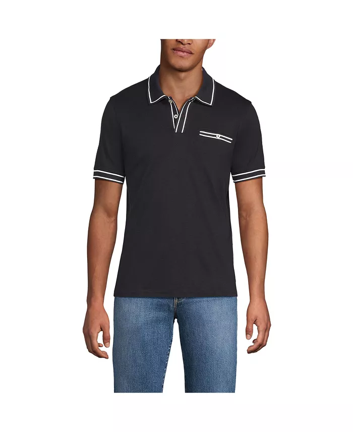 Мужская поло с коротким рукавом и накладным карманом из ткани пима Lands' End, черный
Мужская поло с коротким рукавом и накладным карманом из ткани пима Lands' End, черный