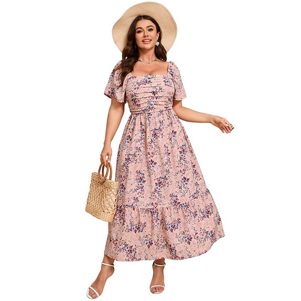 Платье женское plus size casual с цветочным принтом и квадратным вырезом Seoria, Pink Purple Flower
Платье женское plus size casual с цветочным принтом и квадратным вырезом Seoria, Pink Purple Flower