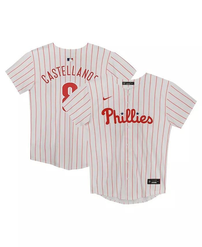 Дошкольный Ник Кастелланос Белая Филадельфия Филлис Домашняя игровая майка Nike