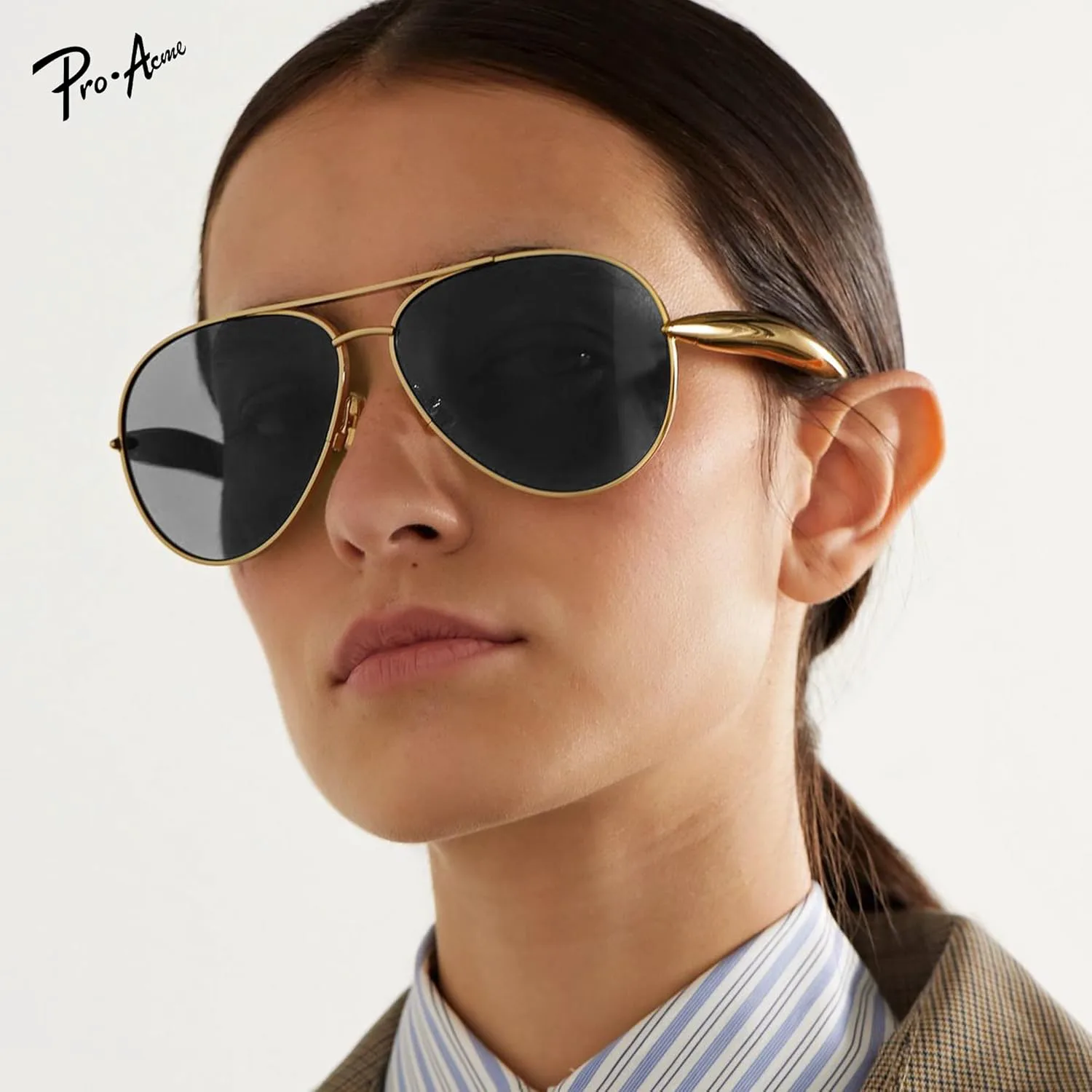 Солнцезащитные очки Pro Acme Retro Gold Aviator для женщин и мужчин, большие солнцезащитные очки-авиаторы в стиле 70-х годов, модная металлическая оправа, Gold/Grey
Солнцезащитные очки Pro Acme Retro Gold Aviator для женщин и мужчин, большие солнцезащитные очки-авиаторы в стиле 70-х годов, модная металлическая оправа, Gold/Grey