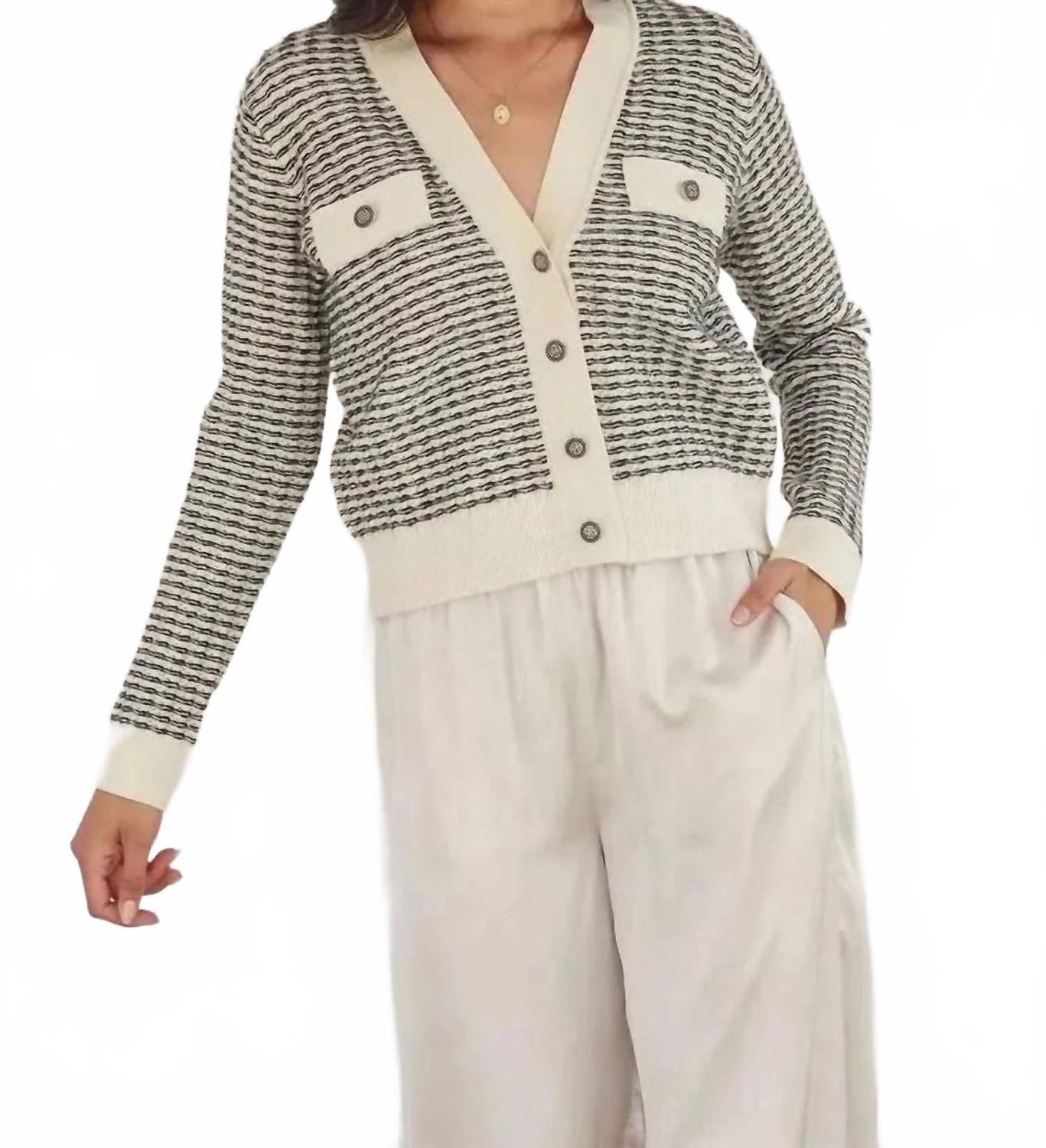 Контрастный кардиган с резинкой в цвете крем/черный DRESS FORUM
Контрастный кардиган с резинкой в цвете крем/черный DRESS FORUM