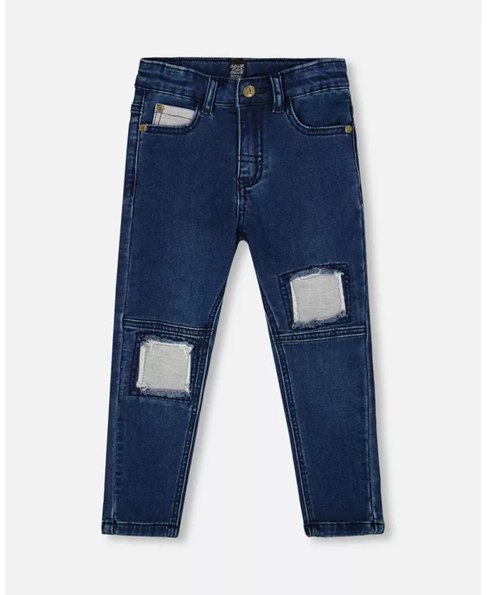 Синие джинсовые брюки из французского трикотажа для мальчиков с контрастной нашивкой Deux par Deux, синий
Синие джинсовые брюки из французского трикотажа для мальчиков с контрастной нашивкой Deux par Deux, синий