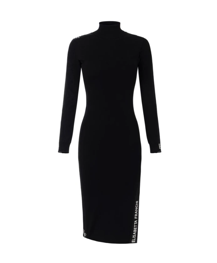 Вискозное платье с блестящими лентами Elisabetta Franchi, черный
Вискозное платье с блестящими лентами Elisabetta Franchi, черный