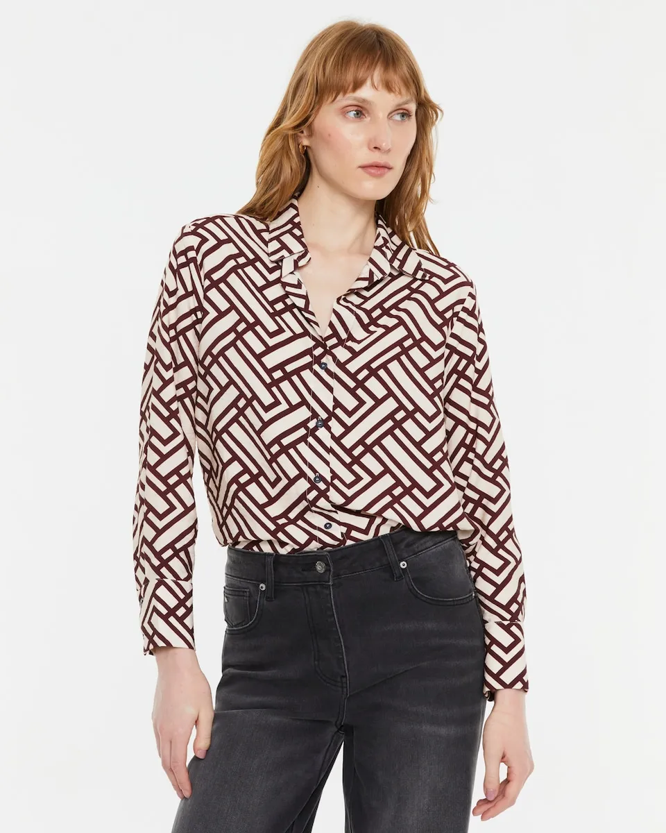 Женская рубашка с длинным рукавом с принтом Andam, коричневый/белый
Женская рубашка с длинным рукавом с принтом Andam, коричневый/белый