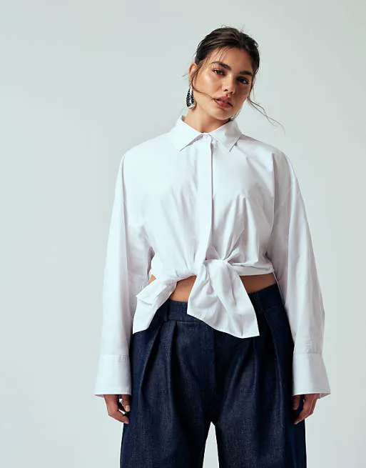 Белая рубашка оверсайз с завязкой спереди ASOS DESIGN Curve
Белая рубашка оверсайз с завязкой спереди ASOS DESIGN Curve