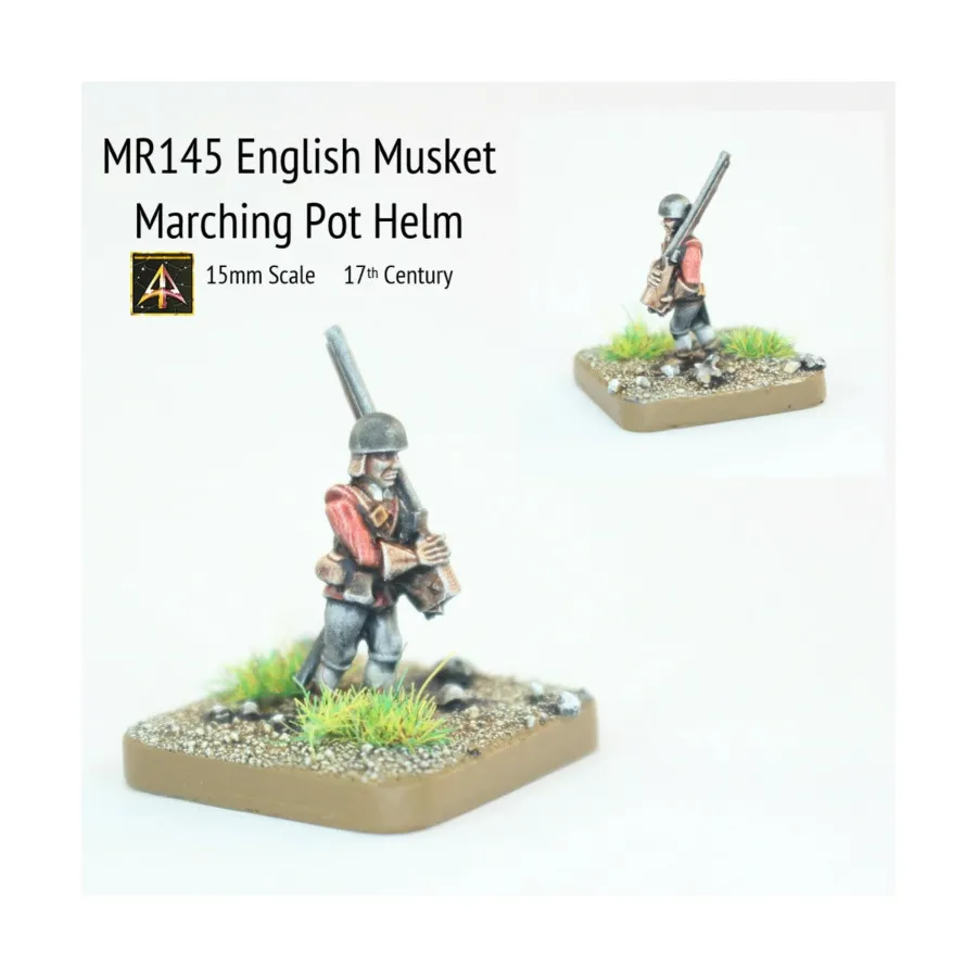 Английский марширующий мушкет с горшковым шлемом, Altuos Historical Miniatures - The 17th Century (15mm)
Английский марширующий мушкет с горшковым шлемом, Altuos Historical Miniatures - The 17th Century (15mm)