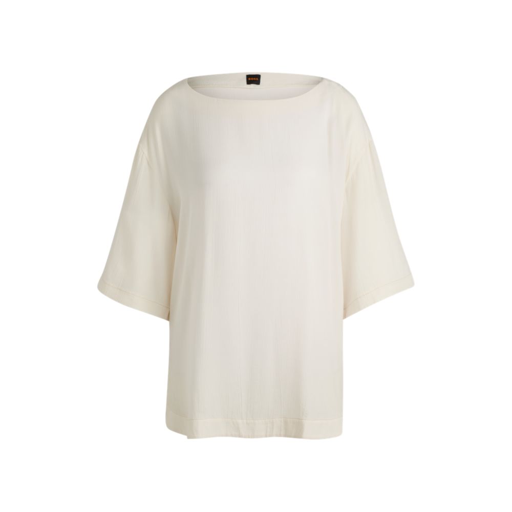 Блузка свободного кроя с контрастной строчкой BOSS, белый
Блузка свободного кроя с контрастной строчкой BOSS, белый