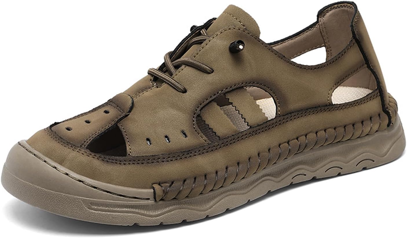 Мужские кожаные сандалии UZUJBAA с вырезами, эластичной платформой и поддержкой свода стопы, повседневные с закрытым круглым носком, нескользящие, с толстой мягкой подошвой, удобные, на легком надевании, для улицы и пляжа летом, хаки
Мужские кожаные сандалии UZUJBAA с вырезами, эластичной платформой и поддержкой свода стопы, повседневные с закрытым круглым носком, нескользящие, с толстой мягкой подошвой, удобные, на легком надевании, для улицы и пляжа летом, хаки